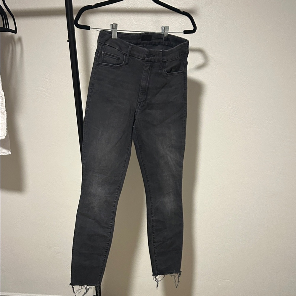 Women's Mother Jean High Waist Looker Ankle Fray Lighting Up Lanter Size 26